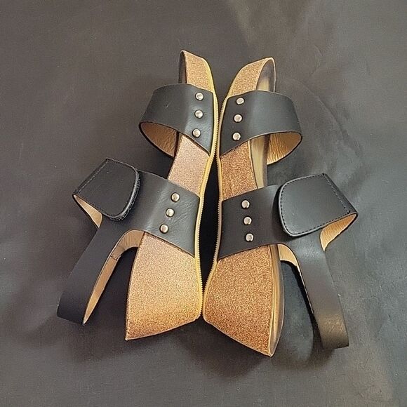 BRAND NEW ROUGE HELUIM DOUBLE STRAP VELCRO CLOSURE CORK WEDGE SANDAL - Picture 8 of 16